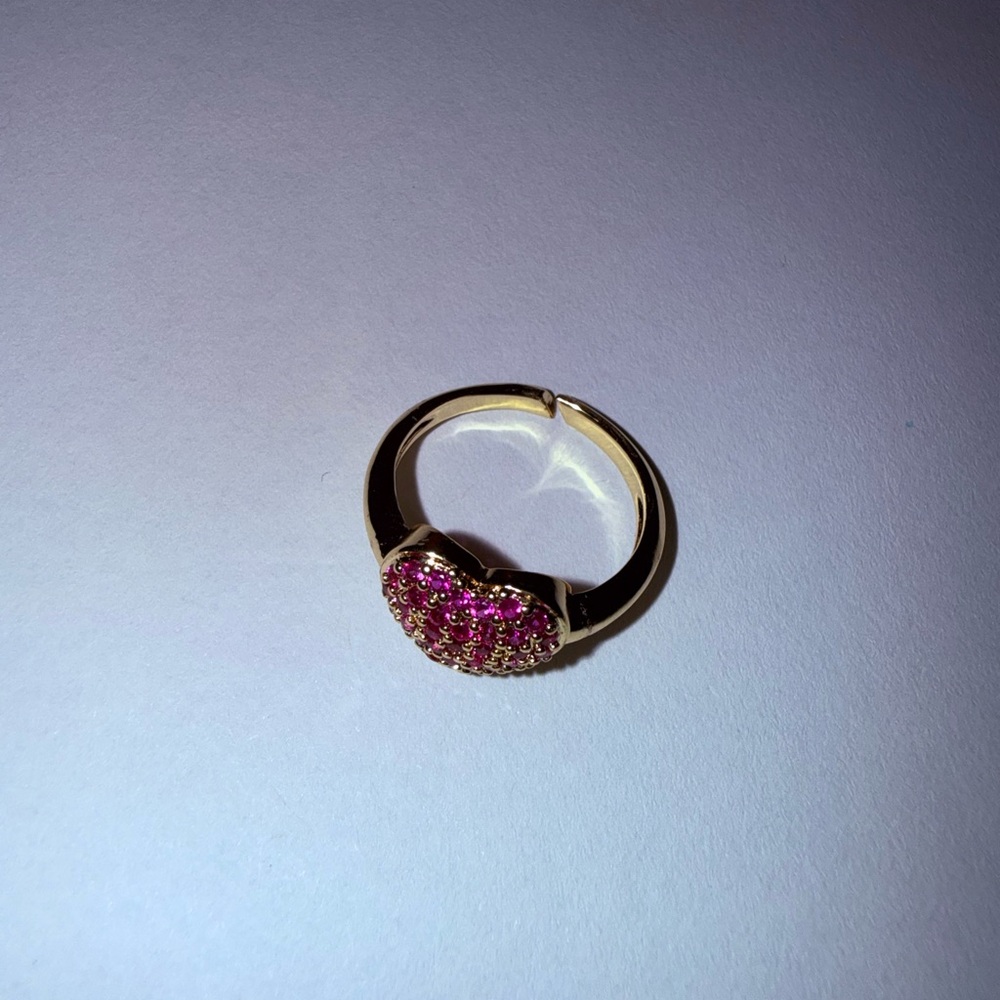 Gold Ring with Pink Gemstones